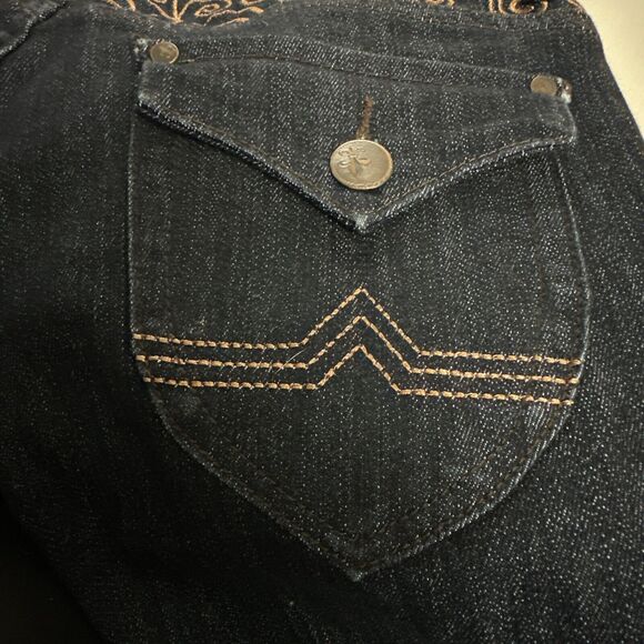 Old Skool Womens Flap Pocket Dark Jeans size 10 - Picture 6 of 12